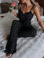 Coquette Aesthetic Burgundy Ribbed Pajamas - Lace Trim Cami & Wide-Leg Pants Set