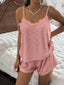Romantic Navy Two-Piece Sleepwear - Ditsy Heart Print Loungewear Shorts Set