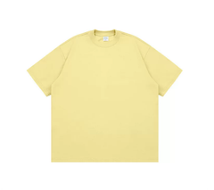 Kanye Light Yellow Solid‑Color Oversized Drop‑Shoulder Basic T‑Shirt