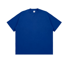 Kanye Royal Blue Solid‑Color Oversized Drop‑Shoulder Basic T‑Shirt