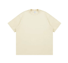 Kanye Cream Solid‑Color Oversized Drop‑Shoulder Basic T‑Shirt