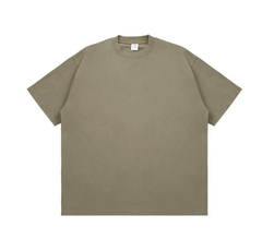 Kanye Olive Green Solid‑Color Oversized Drop‑Shoulder Basic T‑Shirt