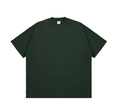 Kanye Forest Green Solid‑Color Oversized Drop‑Shoulder Basic T‑Shirt