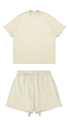 Kanye Cream Oversized T‑Shirt & Drawstring Sweat Shorts Matching Two‑Piece Set