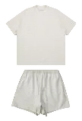 Kanye White Oversized T‑Shirt & Drawstring Sweat Shorts Matching Two‑Piece Set
