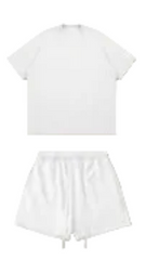 Kanye Off‑White Oversized T‑Shirt & Drawstring Sweat Shorts Matching Two‑Piece Set