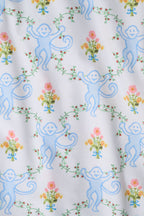 Floral Monkey Trellis Long Sleeve Polo Pajamas