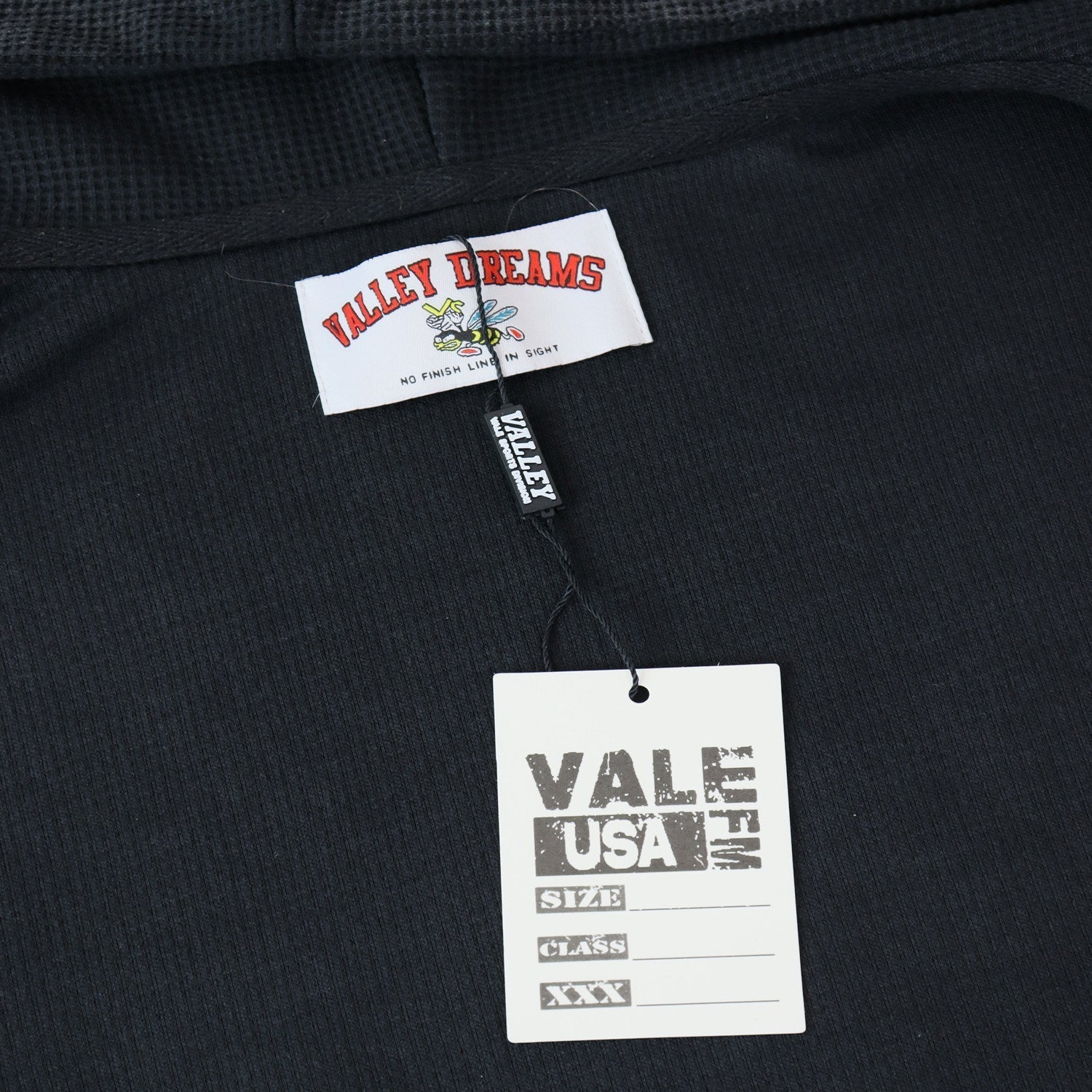 Valley Dreams Waffle‑Knit Flame‑Sleeve Zip‑Up Hoodie, Black Vintage Washed Oversized Streetwear Unisex Jacket