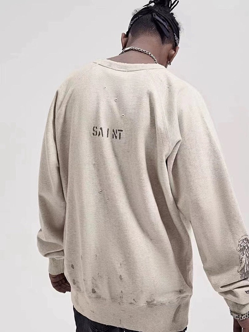Saint Michael ST121 Jesus Crest Sleeve Graphic Sweatshirt