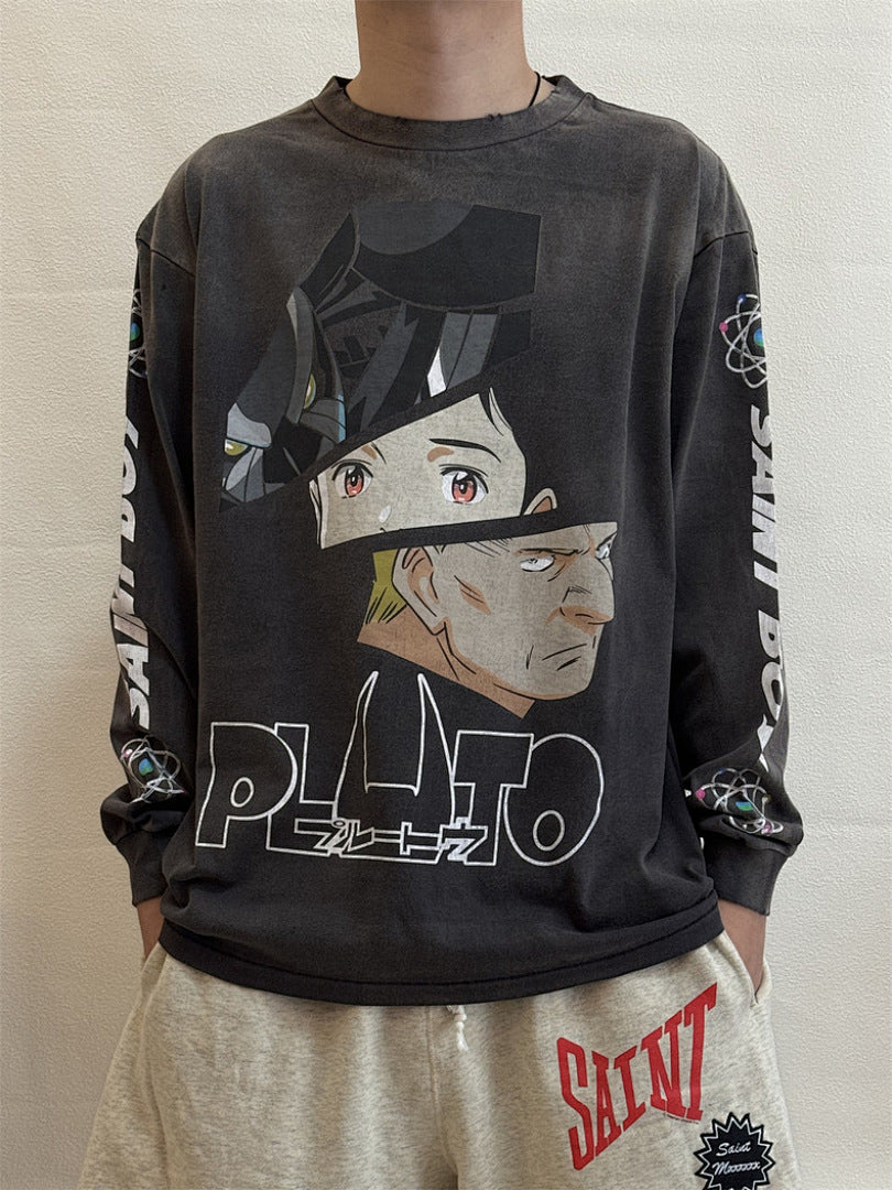 Saint Michael Character Artwork & Text Graphic Sweatshirt
