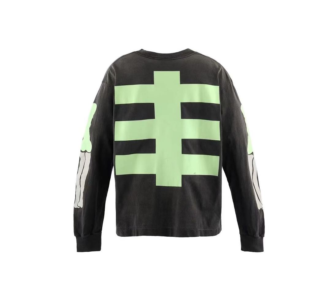 Saint Michael Skeleton Ribcage Print Knit Sweatshirt