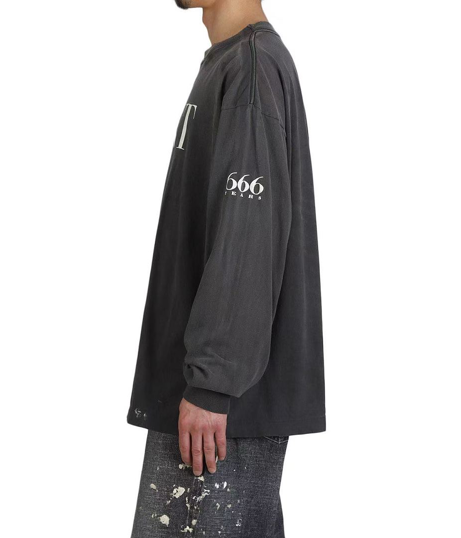 Saint Michael Distressed Minimalist Logo Sweatshirt