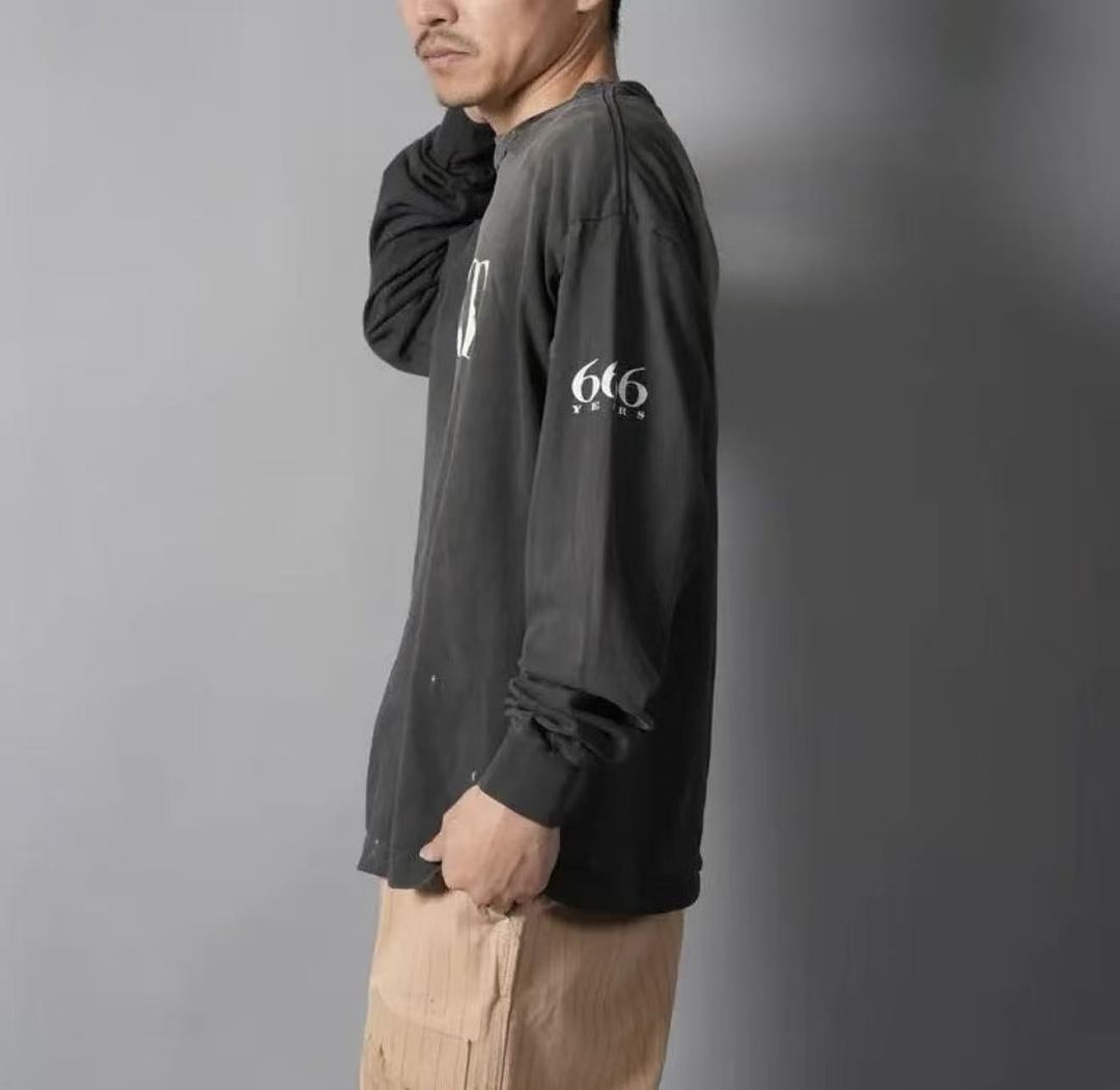 Saint Michael Distressed Minimalist Logo Sweatshirt