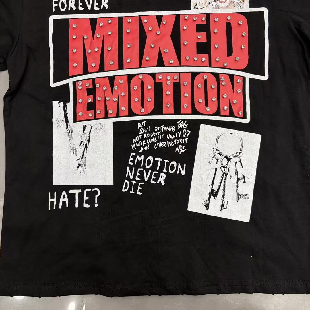 Mixed Emotion Graphic Collage T-Shirt
