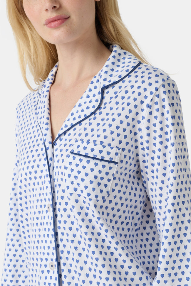 Hearts Long Sleeve Polo Pajamas Main Image