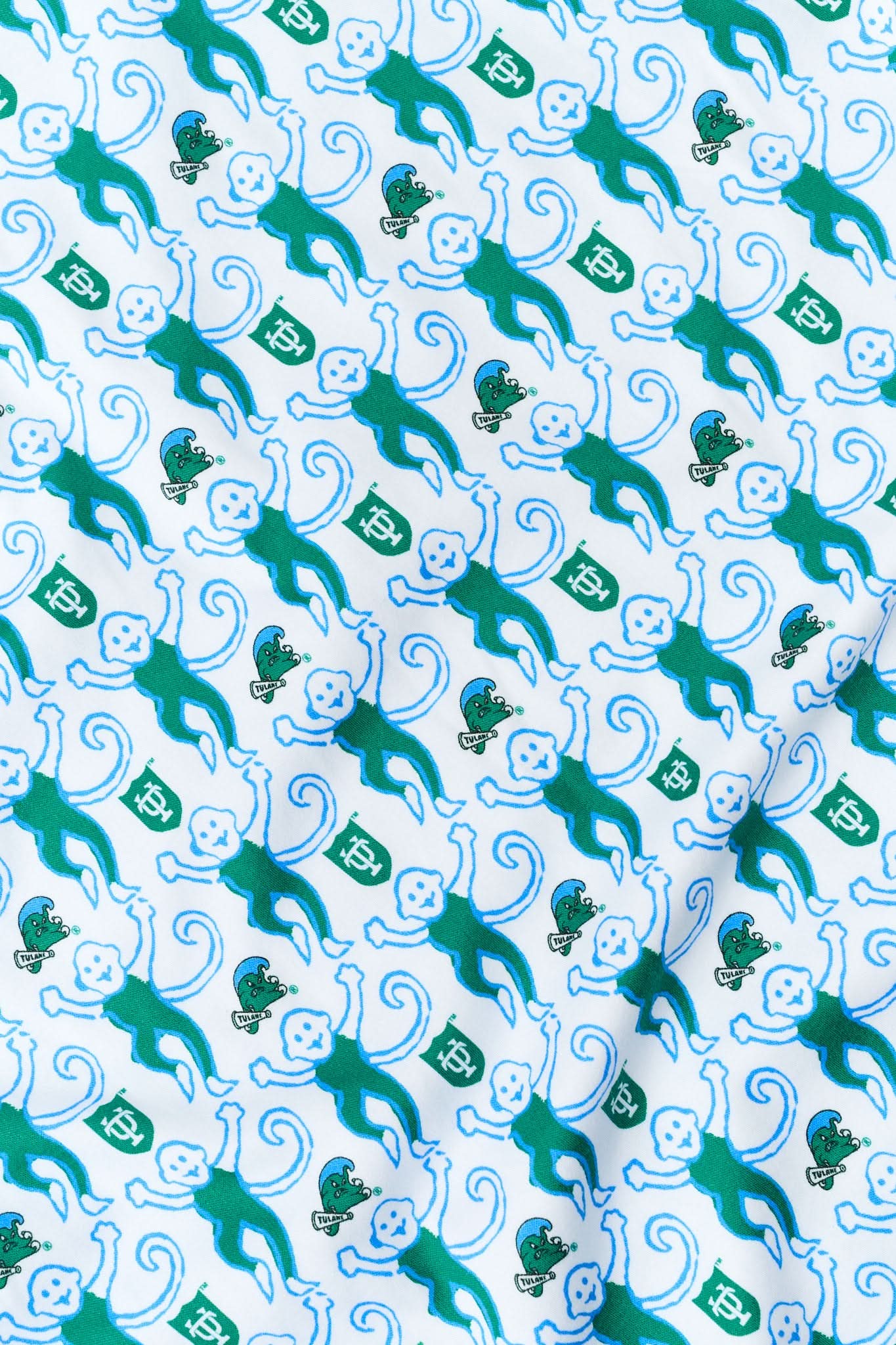 Green Wave Lovely Monkey Pajamas