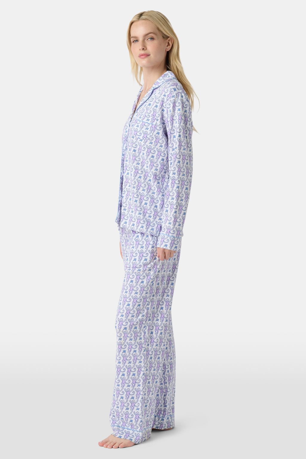 Monkey Long Sleeve Polo Pajamas