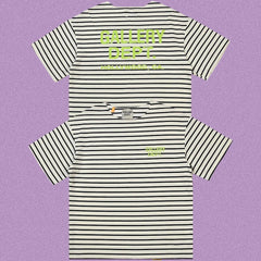 Gallery Dept. Striped Hollywood Logo Short Sleeve T-Shirt - Grey/White