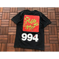 Supreme Black 994 Graffiti Back Graphic Short‑Sleeve T‑Shirt Hip‑Hop Tee