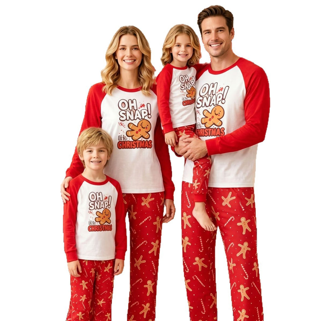 European and American Amazon Christmas Autumn/Winter Parent Child Pajama Printed Fashion Round Neck Long Sleeve Parent Child Home Clothes Set
