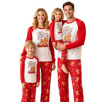 European and American Amazon Christmas Autumn/Winter Parent Child Pajama Printed Fashion Round Neck Long Sleeve Parent Child Home Clothes Set