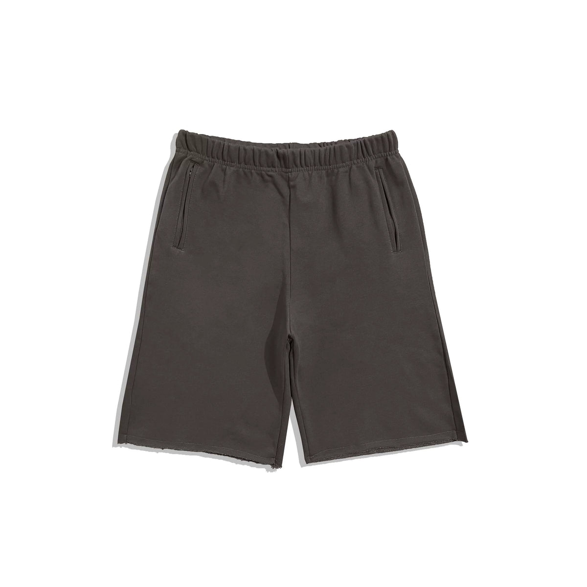 Yeezy Dark Grey Loose‑Fit Knee‑Length Sweat Shorts Elastic Waist Summer Streetwear Shorts