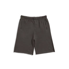 Yeezy Dark Grey Loose‑Fit Knee‑Length Sweat Shorts Elastic Waist Summer Streetwear Shorts