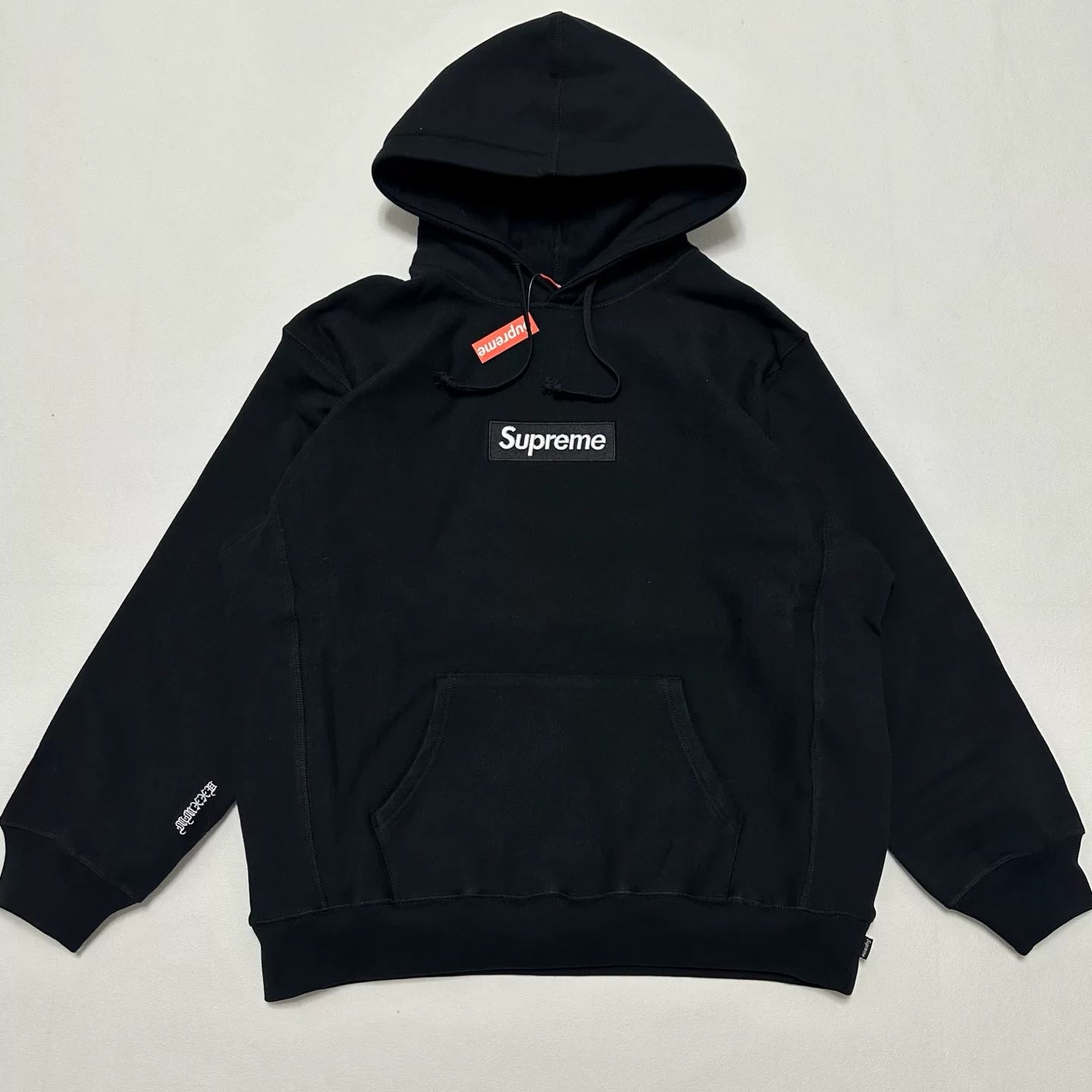 Supreme Black Box‑Logo Pullover Hoodie Classic Chest Logo Hip‑Hop Oversized Sweatshirt