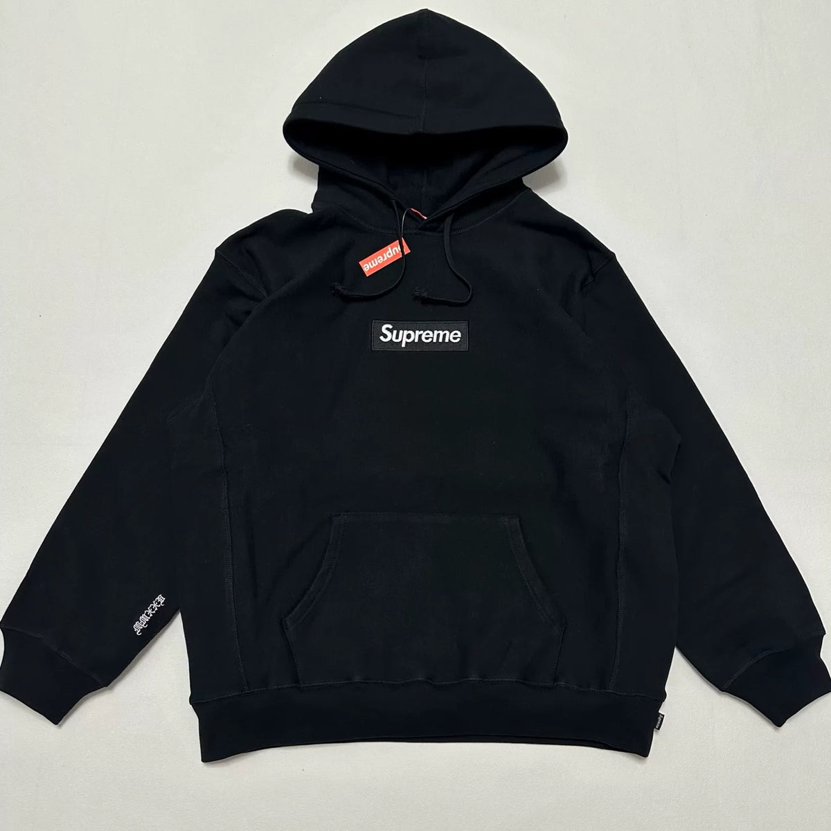 Supreme Black Box‑Logo Pullover Hoodie Classic Chest Logo Hip‑Hop Oversized Sweatshirt