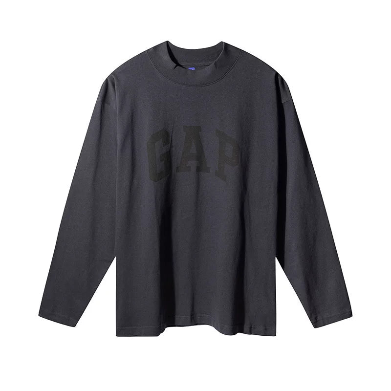 Kanyeyeezy G‑A‑P Print Oversized Mock Neck Long Sleeve