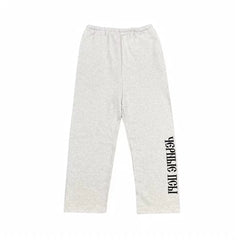 Kanye Cream Beige Straight‑Leg Relaxed‑Fit Casual Sweat Pants