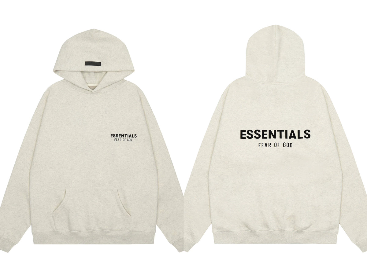 Fog Essentials Oat‑Heather Oversized Pullover Hoodie