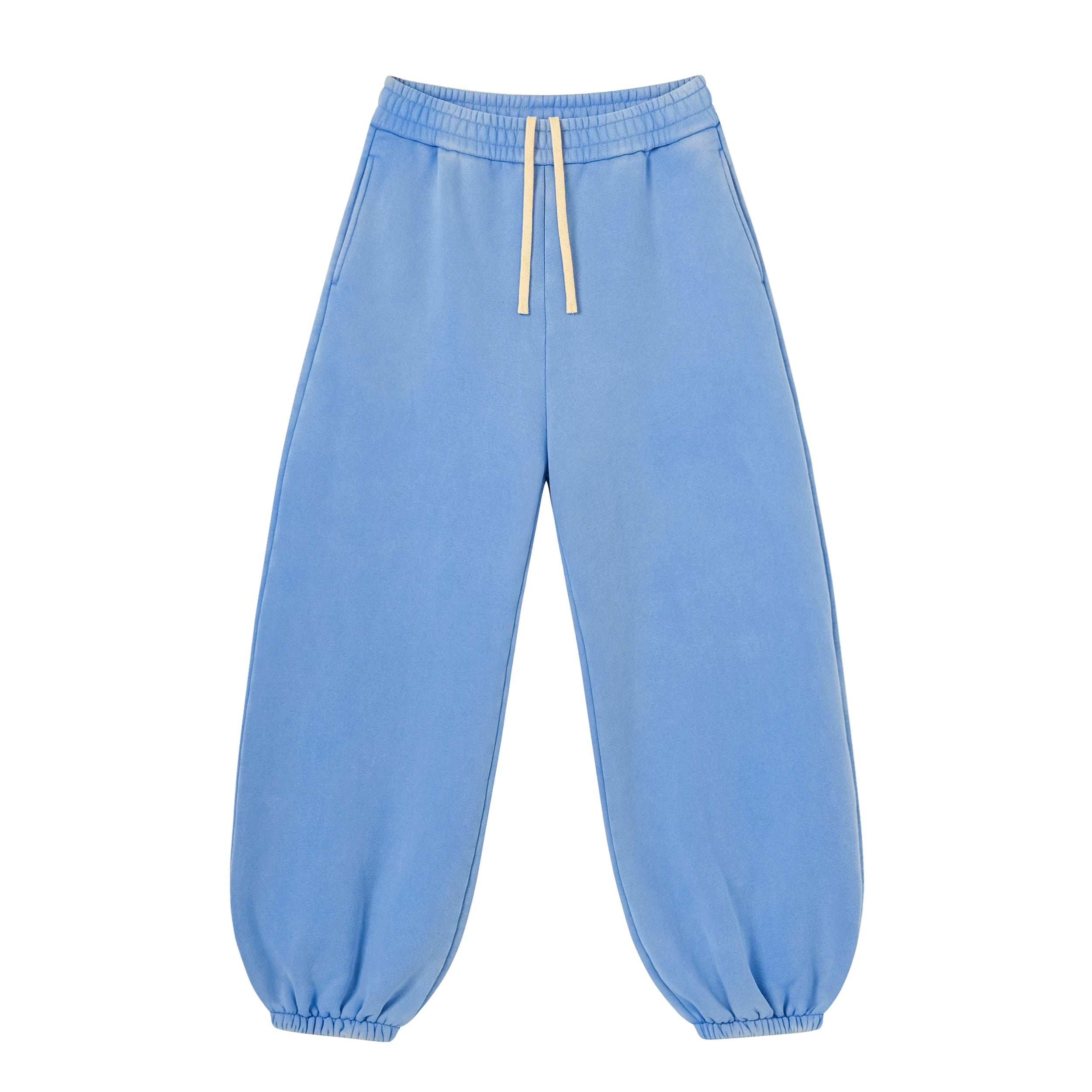 Kanye Sky‑Blue Washed Balloon‑Leg Jogger Pants Elastic Cuff Loose‑Fit Streetwear Sweatpants