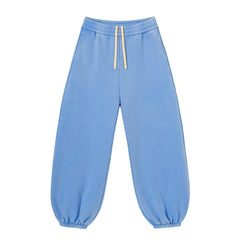 Kanye Sky‑Blue Washed Balloon‑Leg Jogger Pants Elastic Cuff Loose‑Fit Streetwear Sweatpants