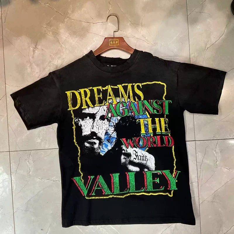 Valleydream Black Dreams Against The World Portrait Vintage T-Shirt