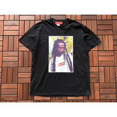 Supreme Black Hip‑Hop Portrait Printed Short‑Sleeve T‑Shirt Street‑Wear Tee