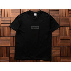 Supreme Black Stealth Chest Box‑Logo Short‑Sleeve T‑Shirt Minimal Street‑Wear Tee