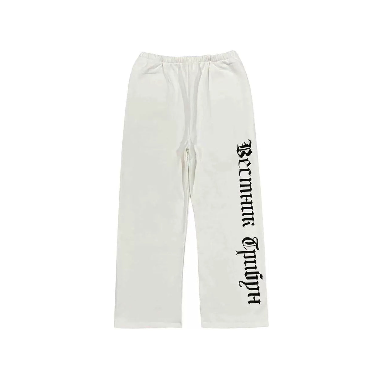 Kanye White Straight‑Leg Lettered Casual Sweat Pants