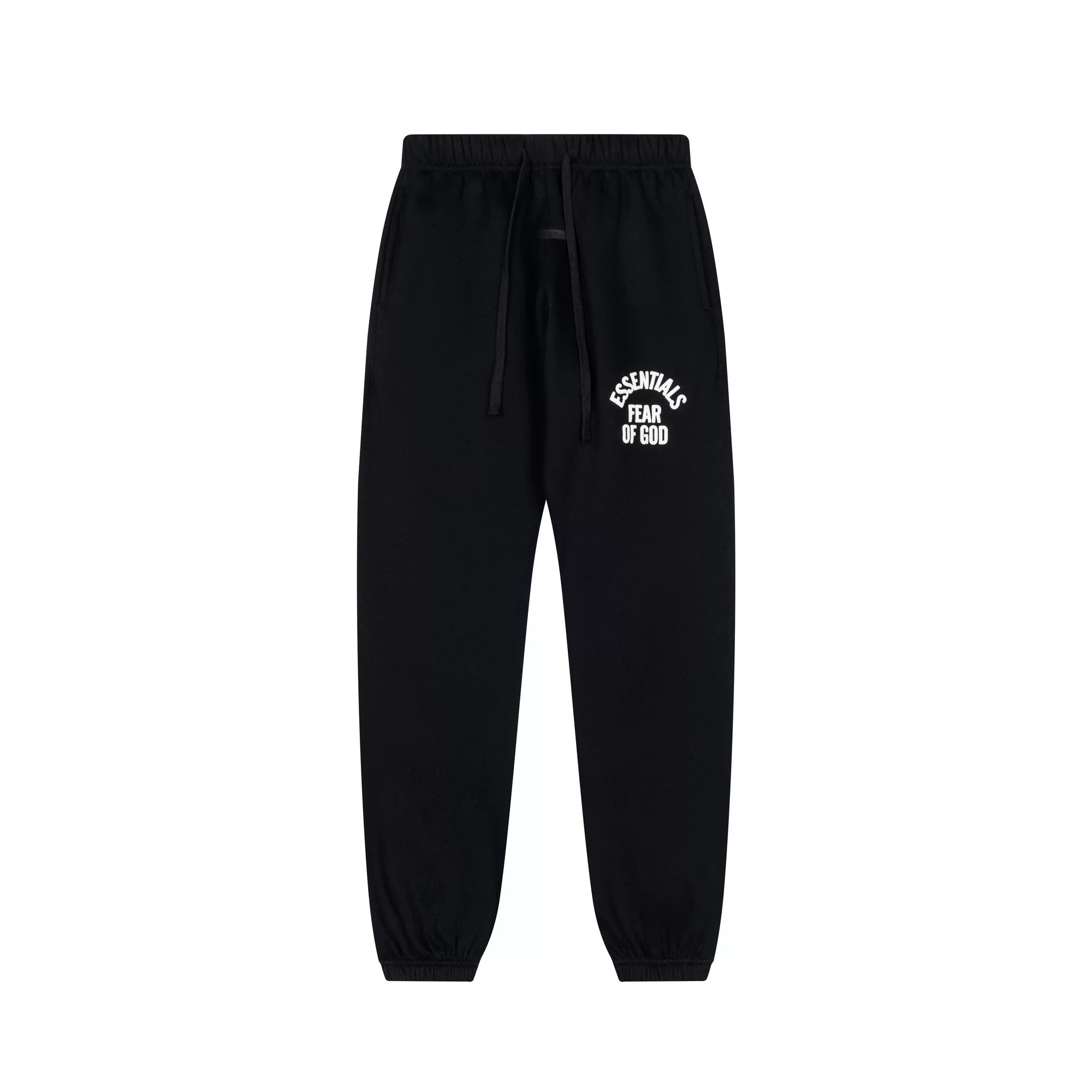 Fog Essentials Classic Black‑White Logo Jogger Sweatpants Unisex Tapered Casual Street Trousers