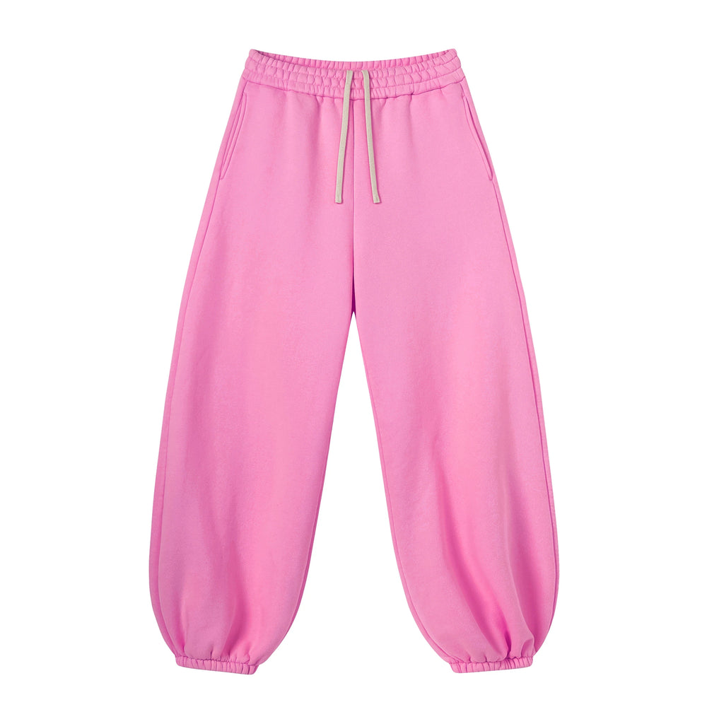 Kanye Light‑Pink Washed Baggy Balloon‑Leg Sweatpants Elastic‑Cuff Drawstring Street‑Wear Joggers
