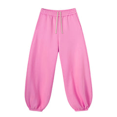 Kanye Light‑Pink Washed Baggy Balloon‑Leg Sweatpants Elastic‑Cuff Drawstring Street‑Wear Joggers