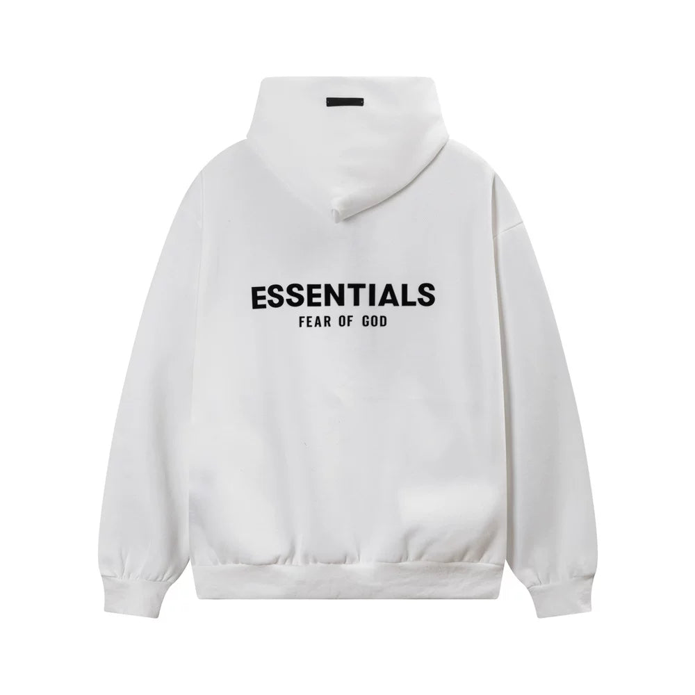 Fog Essentials Big Front Logo Cropped‑Hem Oversized Hooded Sweatshirt