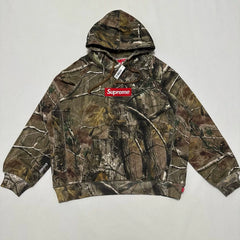 Supreme Tree‑Camouflage Box‑Logo Pullover Hoodie Red Chest Logo Hunting Camo Street Sweatshirt