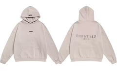 Fog Essentials Neutral‑Tone Back Graphic Hoodie, Casual Baggy Long‑Sleeve Pullover