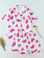 European and American cross-border new cardigans, pajamas, fashionable fruit prints, casual cardigans, short sleeved shorts, home clothes set for women (1)