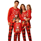European and American Cross border Christmas Home Clothing Parent Child Long Sleeve Family of Four Christmas Day Pajama Set