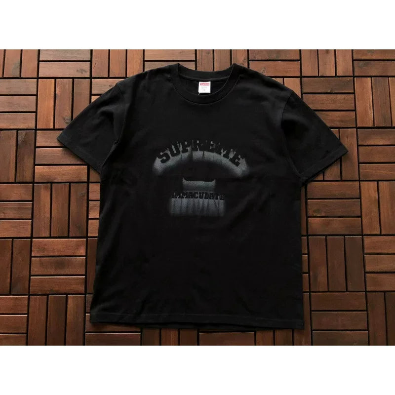Supreme Black Big Mouth Horror Graphic T‑Shirt Hip‑Hop Short Sleeve