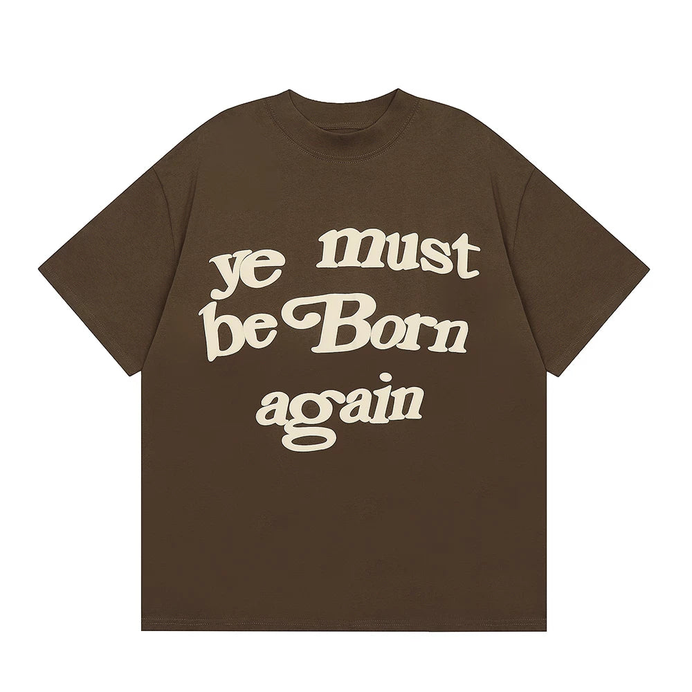 Kanye Ye Must Be Born Again Coffee Brown Vintage Oversized T‑Shirt