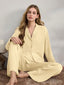 Yellow Knit Long Sleeve Button-Down Pajama Set