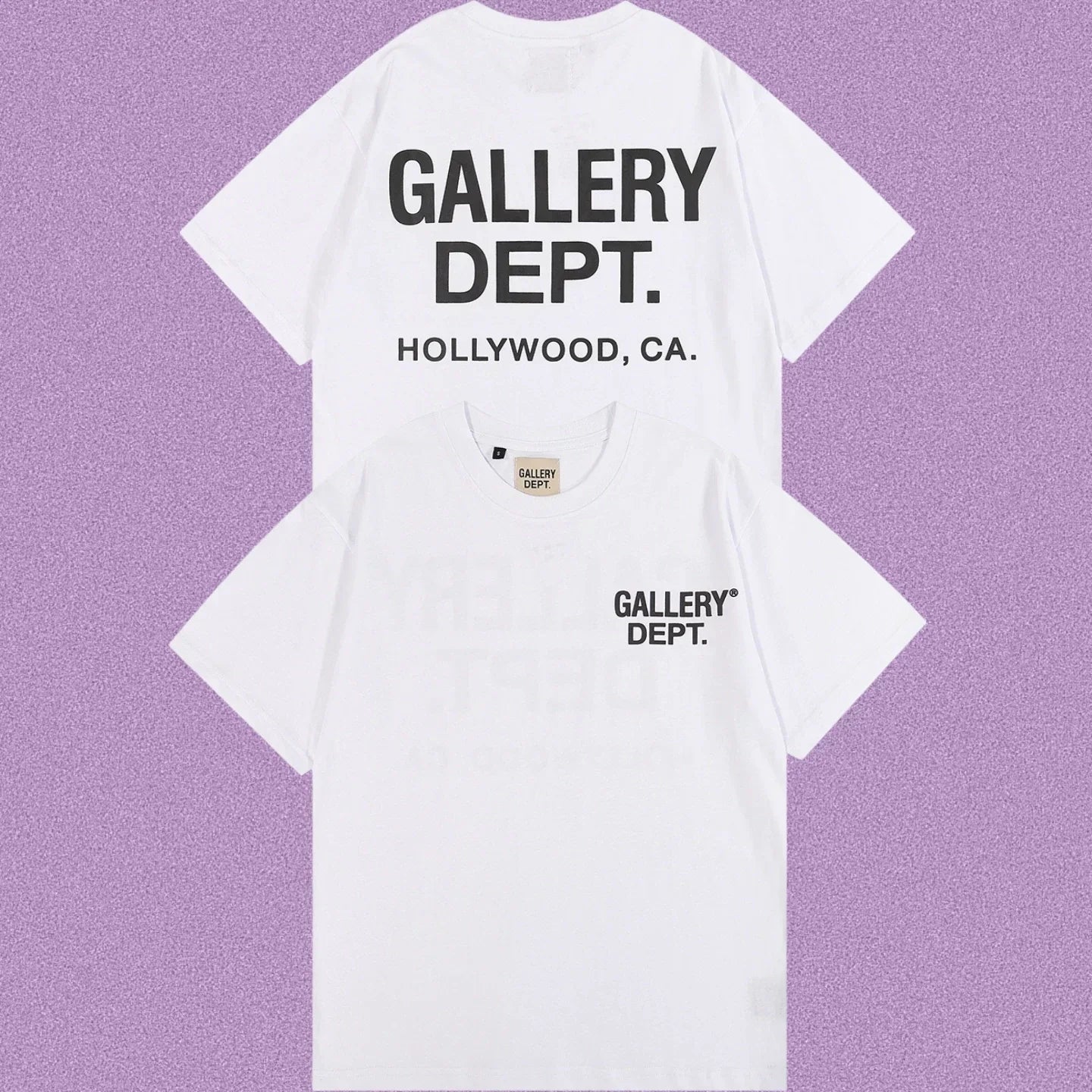 Gallery Dept. Hollywood Logo Short Sleeve T-Shirt - White/Black
